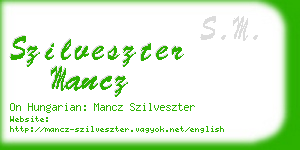 szilveszter mancz business card